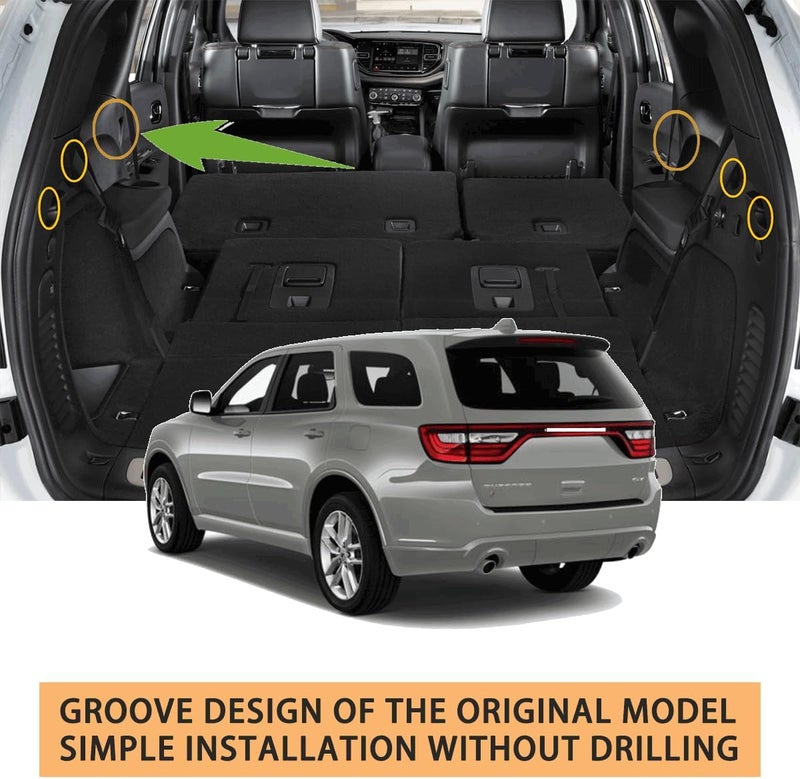 AQAE Cargo Cover Compatible with Dodge Durango 2nd-Row 2011-2024 2025 Trunk Cover Retractable Rear Trunk Security Cover SUV Accessories Shielding Shade Privacy Screen Cover Dodge Durango Cargo Cover - Image 4